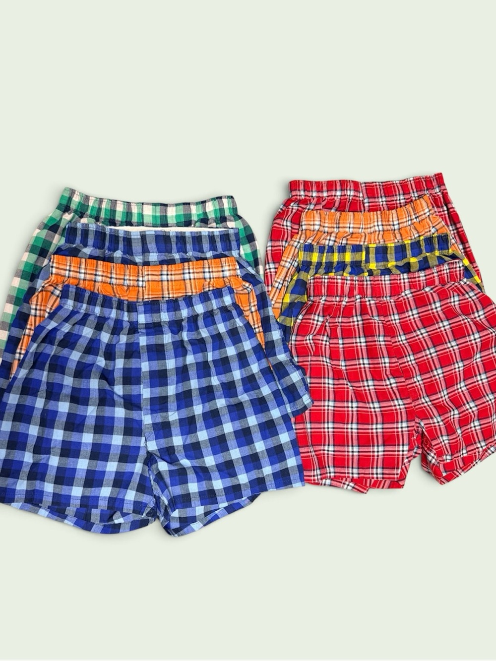 wonder nation Plaid Pull-On Shorts -boys, size L (10/12), pack 8 pcs